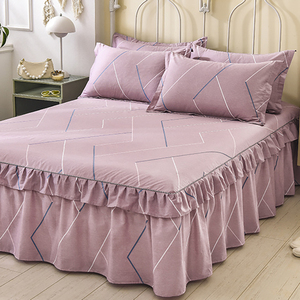 全棉防滑床裙单件花边床罩款纯棉席梦思保护套韩式1.8米1.5米床单