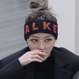 潮流合伙人周扬青同款字母发带针织秋冬外出宽边时尚宽酷女生街头