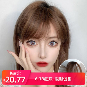 斜刘海假发片三七分