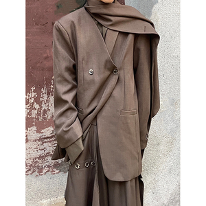 14gsl法式lemaire风复古高级感西装男小众设计感披肩廓形西服外套