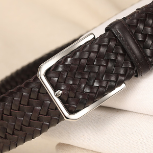 编织皮带男真皮
