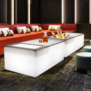 ktv发光茶几酒吧散台桌子 创意卡座网红夜店包厢长方形靠墙吧台桌