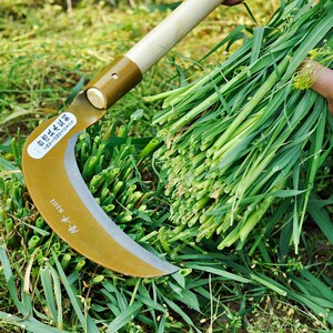 台湾农用工具大全锰钢割韭菜刀割草除草神器镰刀头开荒砍柴刀砍树