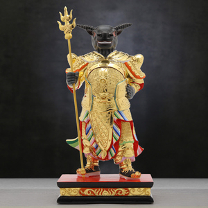 香樟木雕佛像金牛头马面神像家用牛阎罗王左右将军像牛将军马将军