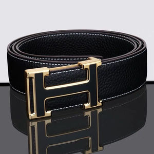 古驰汤米皮带男士真皮平滑扣鳄鱼皮高档正品腰带中青年工字裤带男