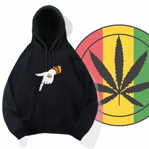 牙买加雷鬼rasta reggae红黄绿印花男摇滚音乐文化秋冬连帽卫衣