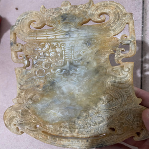 藏品玉器玉钺摆件把件挂件古董古玩和田古玉腰佩仿古汉代龙凤玉斧