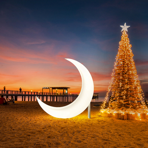 网红发光月亮秋千户外太阳能景观民宿秋千吊椅ins抖音月亮装饰灯