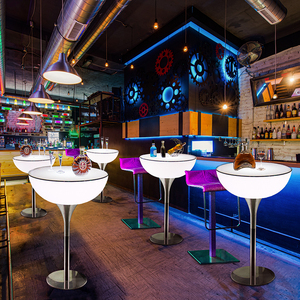 led酒吧高脚桌夜店散台清吧桌椅组合创意户外发光圆形小吧台桌子