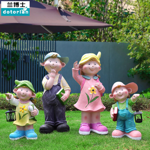 户外别墅花园庭院装饰幼儿园卡通娃娃人物雕塑园林小品摆件玻璃钢