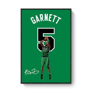 森林狼凯尔特人kg加内特签名球衣挂画客厅房间玄关nba篮球装饰画0