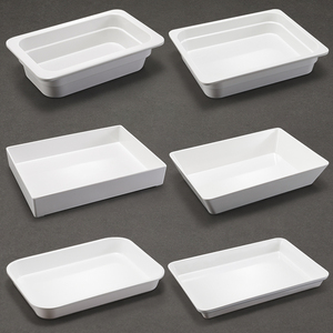 密胺仿瓷商用快餐托盘白色长方形卤菜鸭货展示柜盘子塑料餐具长盘