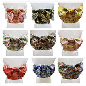 雀可爱日本和服腰带 高级提花织锦定型蝴蝶结腰带和服配件 多花色