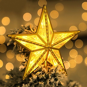 圣诞树顶星led发光星星灯圣诞树顶部装饰五角星氛围彩灯节日布置