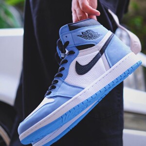 air jordan 1 aj大学蓝 北卡蓝 黑曜石2.0 高帮男女鞋 555088-134