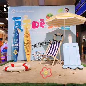 huangshanjl1990淘宝新款仿真椰树火烈鸟橱窗服装展柜商场陈列布置