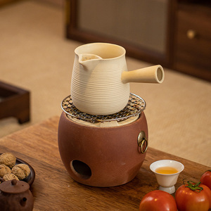 高档陶瓷围炉煮茶壶家用户外木炭火烧烤取暖陶瓷玻璃功夫泡茶器具