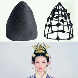 利格古装假发复古款狄髻织笼子发髻明朝发包窝窝头明制发髻发包