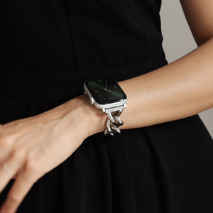 不锈钢金属细链条iwatch9表带适用苹果手表带87654SE小香风细款女