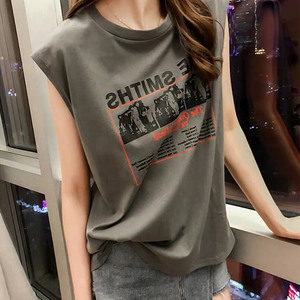 无袖t恤女2020夏季新款韩版chic宽松外穿港风背心字母百搭上衣服