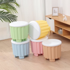 客厅水果店铺趴趴厕所收纳凳子可.坐人收纳式凳子可爱多功能便