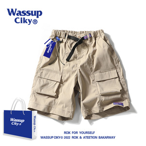 WASSUP CIKY美式短裤男女夏季潮牌宽松沙滩裤百搭工装情侣五分裤