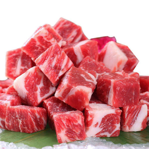 雪花牛仔粒生制牛肉粒腌制牛肉大颗粒冷冻半成品商用快手菜300g装