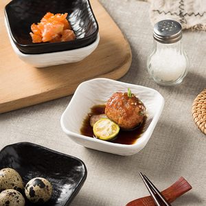 创意石纹调味碟创意方形火锅蘸料碟醋油碟陶瓷日式小吃碟子高级感