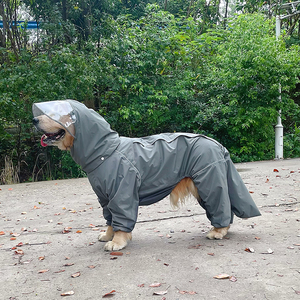 【狗爸自制】夏季轻薄狗狗雨衣户外全包防水大型犬雨披金毛冲锋衣