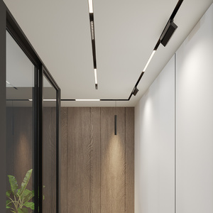 梵科无主灯照明磁吸轨道灯现代简约家用暗装嵌入式明装吊顶客厅灯