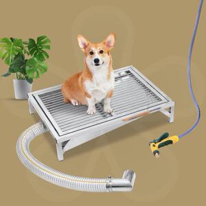 自动冲水狗厕所不锈钢直通下水道可冲水狗厕所中型大型犬排水宠物