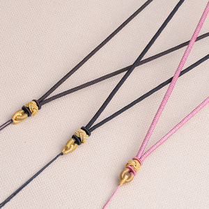 DIY手工编织小圆绳金线菠萝结吊坠挂件可穿搭玉石玉佩挂脖项链绳