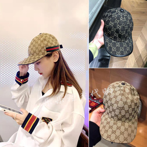 gucci/古驰太阳帽经典复古老花鸭舌牛仔帽古奇男女同款棒球帽子