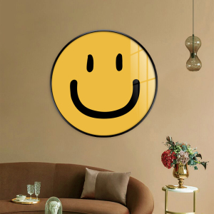 smile黄色笑脸挂画微笑ins风客厅治愈挂画小清新餐厅奶茶店墙壁画