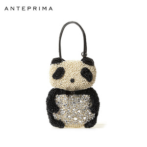 李冰冰同款anteprima panda系列手提编织包熊猫包3d带钻款女包