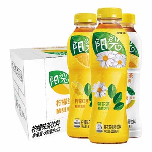 可口可乐阳光柠檬茶饮料500ml*12瓶装整箱 多口味菊花茶植物饮品