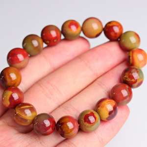 匠心文玩天然南红盐源包浆手串jx052958