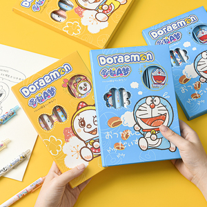 哆啦a梦限定盲盒叮当猫按动式卡通速干中性笔书写考试黑色水笔05