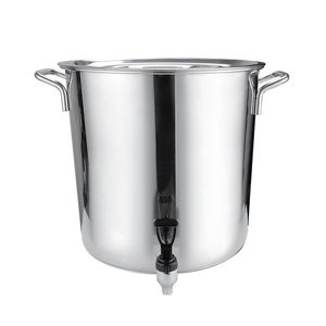 万尊201不锈钢茶水桶30*30cm带盖加厚带阀门汤桶20l