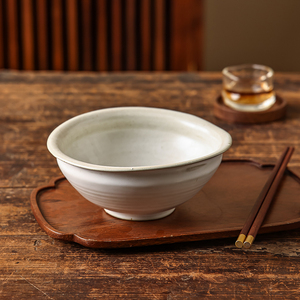 池上 陶瓷粗陶家用吃饭隔热汤面碗手工日式粗陶碗餐具食器可微波