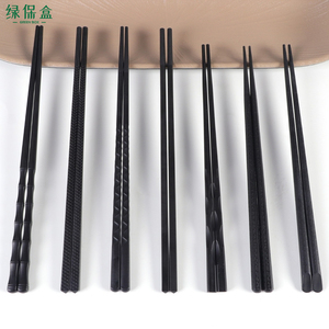 耐高温寿司筷不发霉合金日式筷子尖头六角筷防滑斜头筷10双装商用