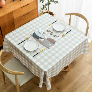 方桌桌布防水防油免洗正方形轻奢高级感北欧ins风餐桌小方桌台布