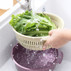 双层沥水筛多功能家用塑料洗菜篮水果清洗盆沥水篮厨房用品菜篮子