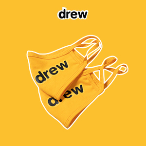 drew笑脸house贾斯汀比伯男女情侣同款面罩非医用防尘金黄色口罩