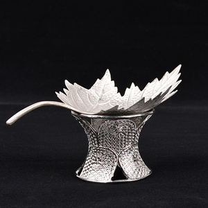 古闽堂 手工枫叶锡茶漏茶滤创意个性日式功夫茶渍分离器可爱配件