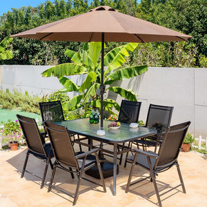 户外桌椅庭院阳台室外露台花园休闲折叠桌椅带伞组合外摆三五件套