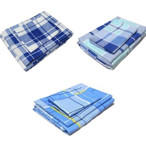 蓝白格子床单包邮上下铺大学生宿舍单人床兰格醉香格格枕套床单