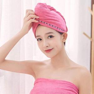 新款擦头巾毛巾女洗澡用的速干插头超吸水搽头发干发槎头快干察头