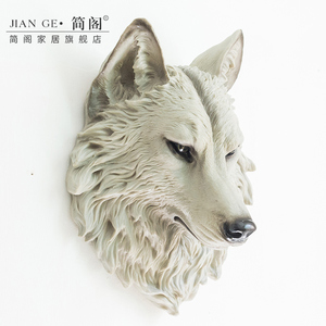 狼头壁挂客厅玄关背景墙面装饰挂件招财壁饰轻奢创意立体格调壁饰