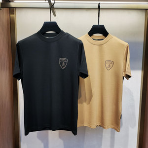 21秋新款automobili lamborghini兰博基尼男装中领短袖t恤打底衫